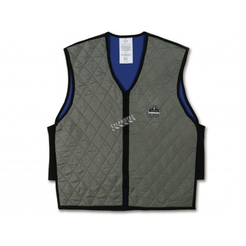 Evaporative cooling gray vest that gives you freshness and comfort for hours.