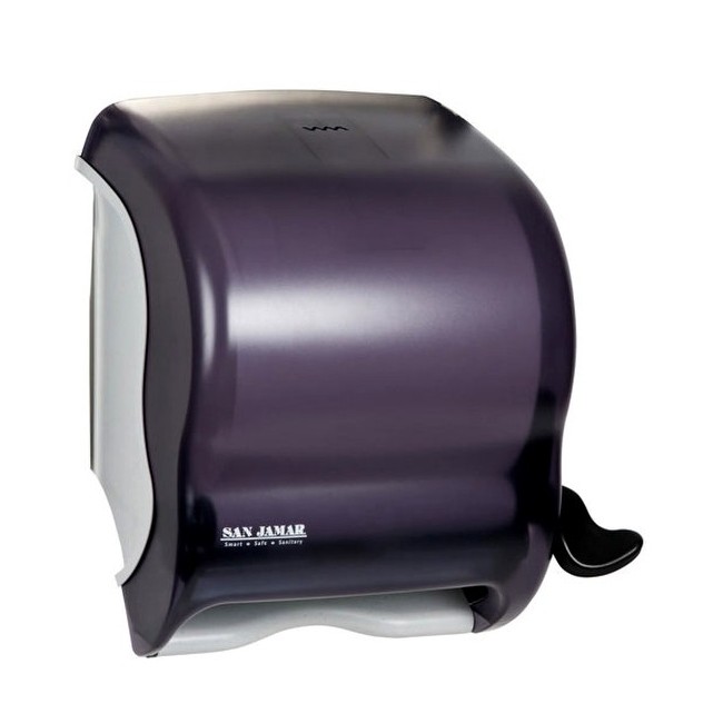 Universal plastic paper dispenser with lever. Dimention 15 1/2 in X 13 in X 9 5/8 in.