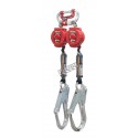 Miller Twin TurboLite personal fall limiter system with 2 rebar/scaffold steel carabiners and 2 energy absorbers. 1 in x 6 ft.