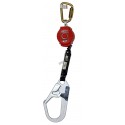Miller TurboLite retractable with a SofStop shock absorber, 1 scaffold carabiner and 1 steel twist lock carabiner. 1 in x 6 ft.