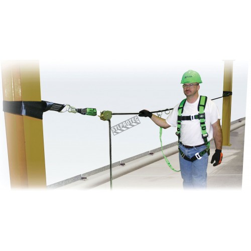 Miller Techline temporary horizontal lifeline system for fall protection without overhead anchorage