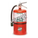 Portable fire extinguisher with Halotron I, 11 lbs, class ABC, ULC 1-A:10B:C, with wall hook.