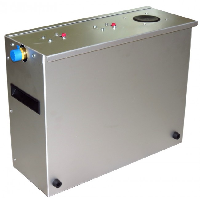Pompe de filtration d’eau usée pour douche de décontamination TeleShower. Ensemble de filtres 25 µm et 5 µm inclus.