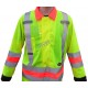 High-visibility coat for roadwork flaggers, compliant with new Transports Québec regulation. Size large (L).
