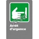 French CDN "Emergency Stop" sign in various sizes, shapes, materials & languages + optional features