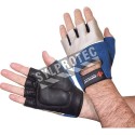 Cowhide and Spandex Impacto® half finger gel workglove for abrasion and impact protection. Sold in pairs.
