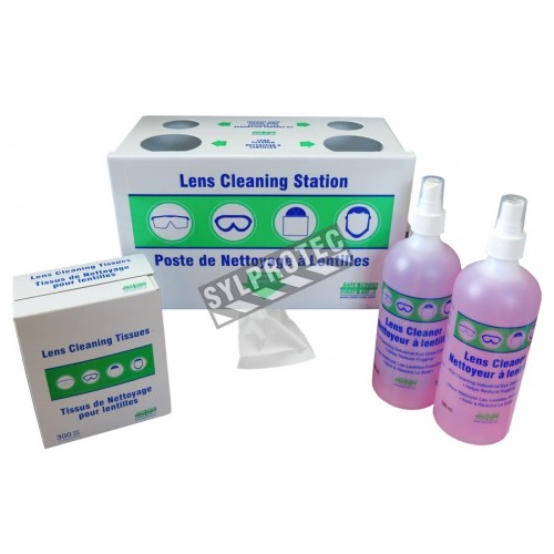 Metal lens cleaning station 