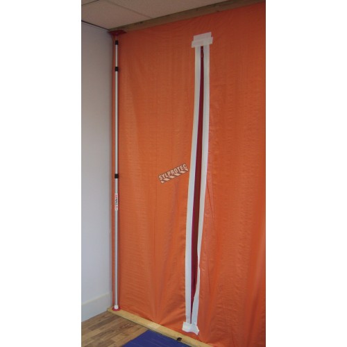 High density (670 denier) orange polyethylene rip-free tarp. Thickness: 3 mils. Ideal for asbestos abatement &amp; decontamination.