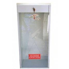Surface-mounted steel cabinet for 20 lbs or 2.5 gal extinguishers