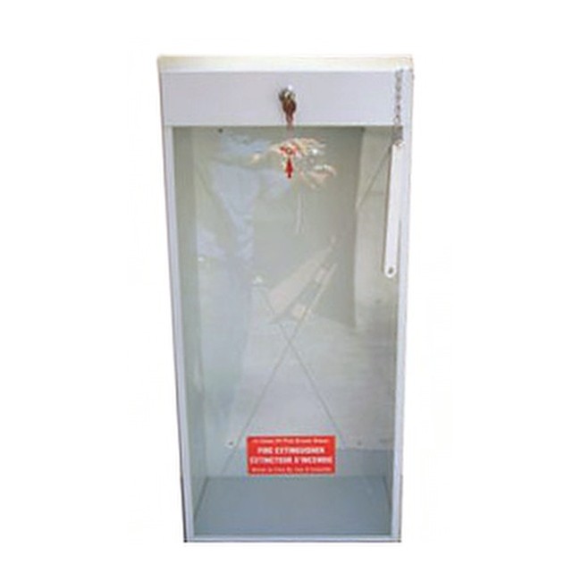 Surface-mounted steel cabinet for 20 lbs or 2.5 gal extinguishers