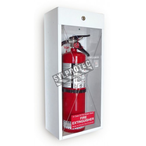 Surface-mounted steel cabinet for 10 lbs powder extinguishers