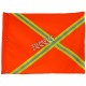 Orange nylon traffic flag with yellow and reflective stripes, 18 x 26 in.