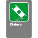 French CDN "Stretcher" sign in various sizes, shapes, materials & languages + optional features
