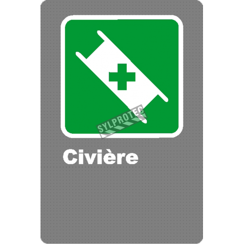 Affiche CSA «Civière» en français, formats & matériaux divers, d’autres langues & éléments optionnels