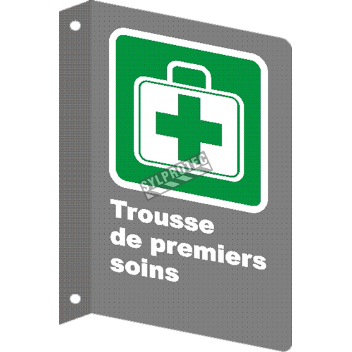 French CSA &quot;First Aid Kit&quot; sign in various sizes, shapes, materials &amp; languages + optional features