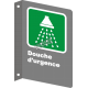 French CSA "Emergency Shower" sign in various sizes, shapes, materials & languages + optional features