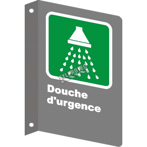 French CSA &quot;Emergency Shower&quot; sign in various sizes, shapes, materials &amp; languages + optional features