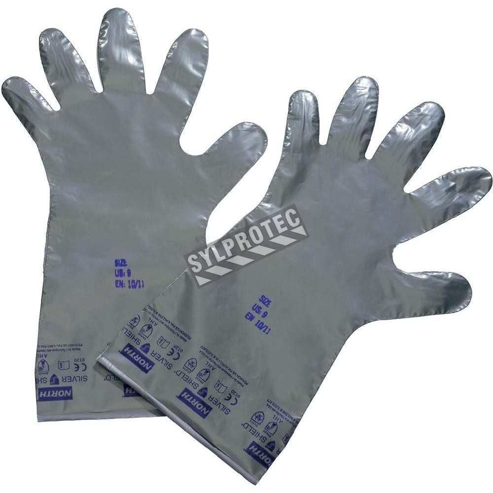 2.7 mils Silver Shield powder-free gloves for chemical