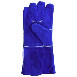 Welding blue leather glove, lined with Kevlar