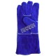 Welding blue leather glove, lined with Kevlar