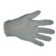 Form-fitting one-size-fits-all bleached polycotton-jersey knit inspector gloves for men approved by the CFIA. 12 pairs/pack.
