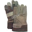 Cost-effective split-leather & cotton-knit gloves with tough cuffs & thin cotton liner. Men’s one-size-fits-all. Sold in pairs.