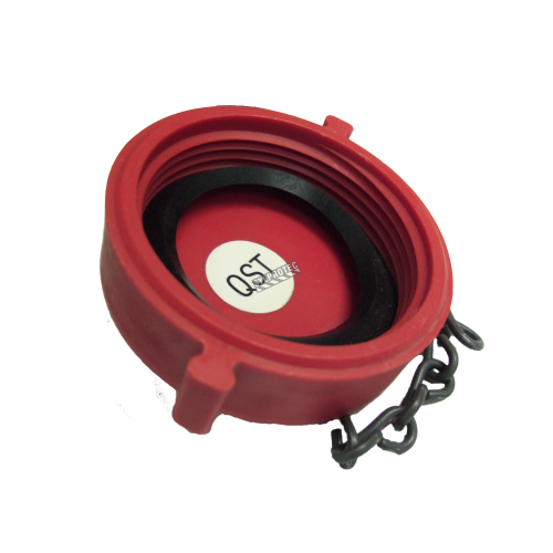 Interior thread plastic cap 2.5 inch with chain, threads adapted for the province of Quebec