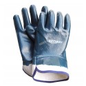 Fully nitrile coated cotton gloves with cotton flannel lining Available in a large 9 one size fits all only