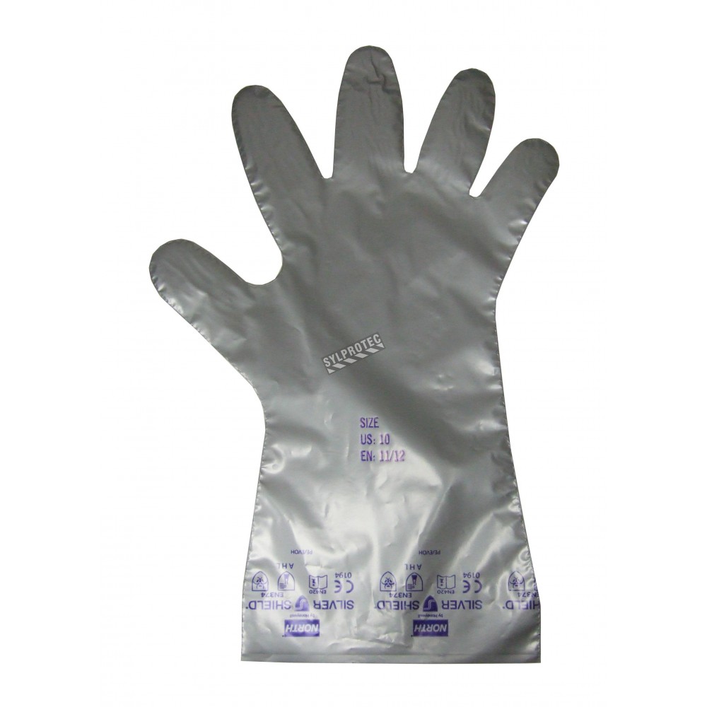 2.7 mils Silver Shield powder-free gloves for chemical