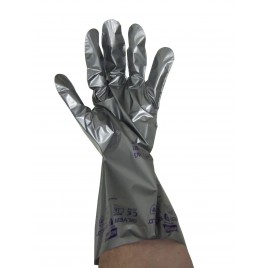 2.7 mils thick Silver Shield ambidextrous powder-free gloves for chemical protection. Sold by 10 pairs.
