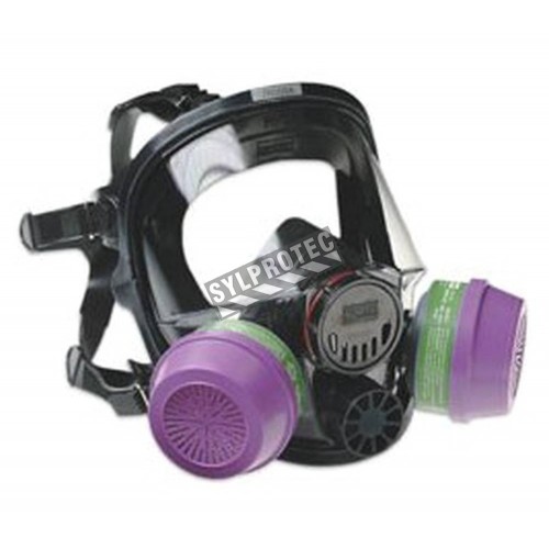 North 7600 series NIOSH approved large respirator for North N series filters, cartridges, cartridge/filters.