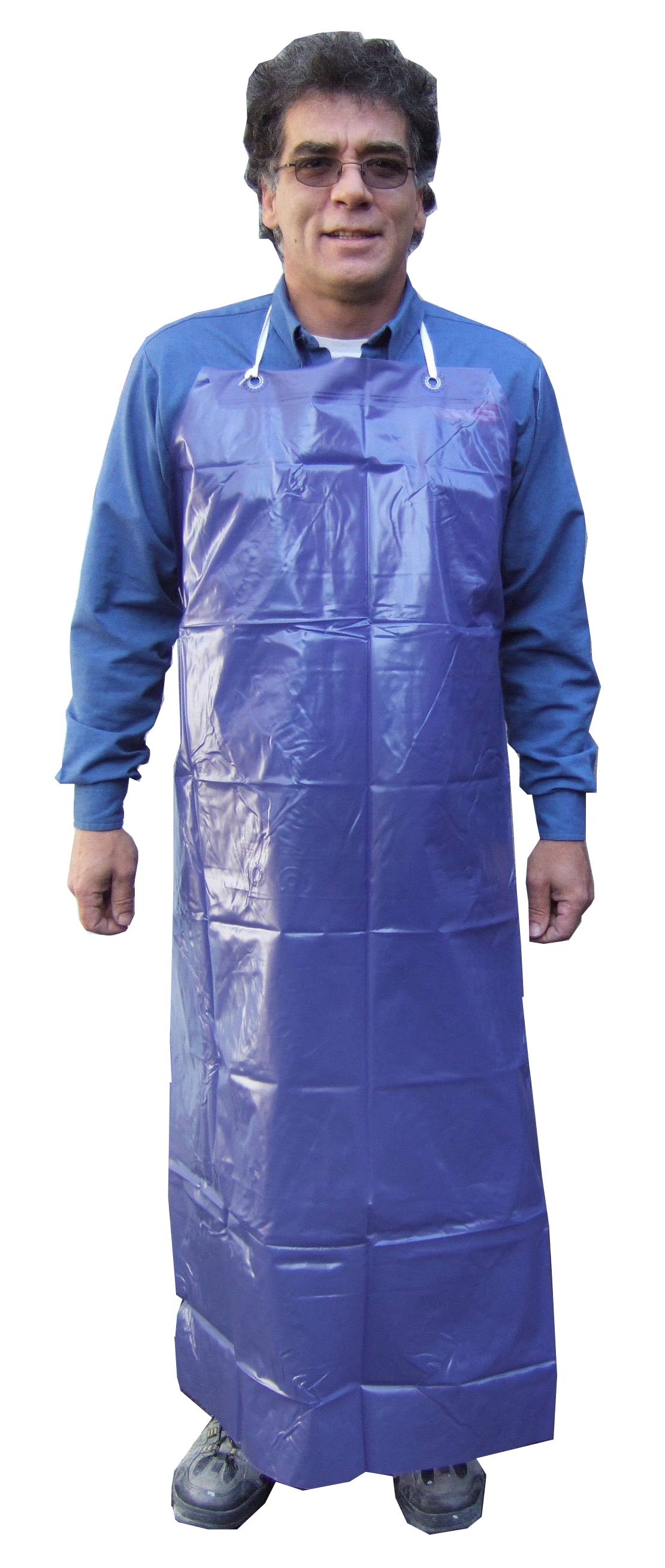 Disposable PVC Aprons. Pack of 12 Blue Vinyl Aprons 35 x 45. Raw Cut  Finish PVC Aprons 6 Mil. Unisex Waterproof and Tear Resistant Workwear.