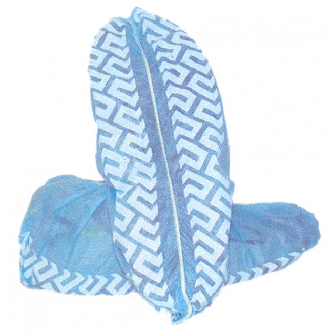 Blue shoes cover made of polypropylene with anti-slip