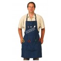 Bib apron, Blue Denim, 3 pockets 38" x 28"