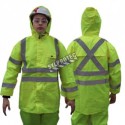 Cost-effective waterproof & windproof hi-viz yellow polyester coat with reflective stripes sizes (S to 5XL)