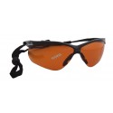 Jackson Safety Nemesis protective eyewear with anti-fog treated copper blue block polycarbonate lenses for bright conditions.