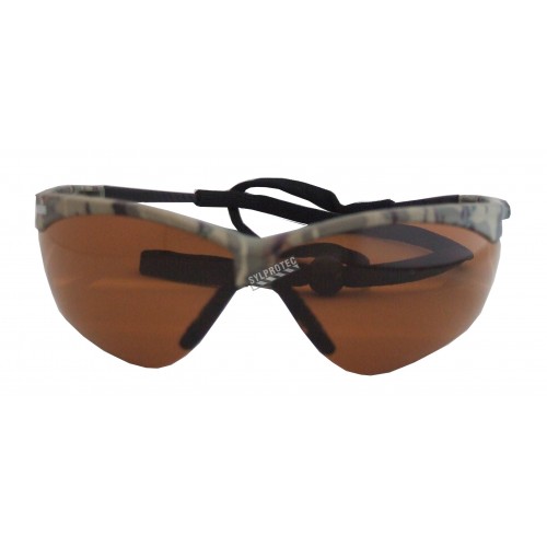 Jackson Safety Nemesis protective eyewear with anti-fog treated bronze polycarbonate lenses for enhanced contrast in most lights