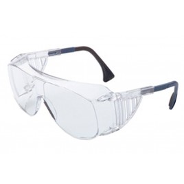Uvex Ultra-Spec 2001 OTG protective eyewear with Uvextreme anti-fog treated clear polycarbonate lenses to wear over eyeglasses.