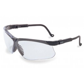 Uvex Genesis protective eyewear with Uvextreme anti-fog treated clear polycarbonate lenses. Exceed military impact standards