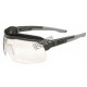Uvex ExtremePro protective eyewear with anti-scratch treated clear polycarbonate lenses, MoistureWick brow & GripClick frame.