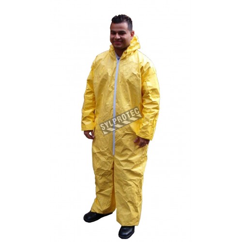 TYCHEM 2000 disposable yellow coverall with hood sold individually