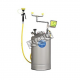 Portable eyewash station with handheld spray hose, 10 gallon (37.9 L) pressurized tank, certified ANSI Z358.1-2009.