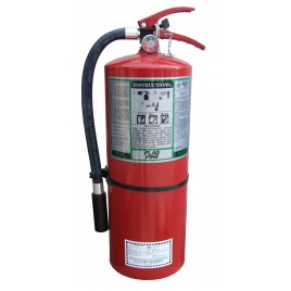 Portable fire extinguisher with FE36, 9.5 lbs, type ABC, ULC 1A-10BC, with wall hook. Ideal for electronics.