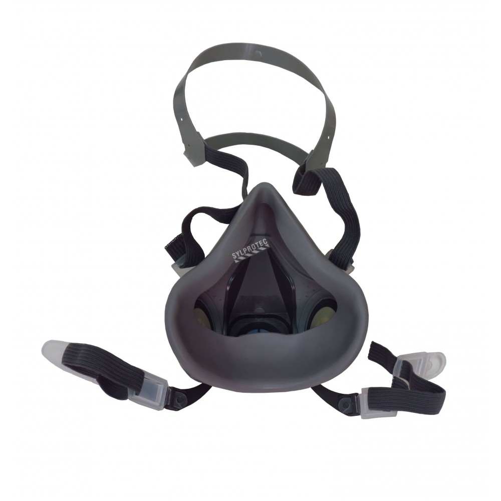 Masque respiratoire avec filtres – Demi-masque réutilisable avec 4 filtres  2097 et bouchons d'oreilles pour peinture, résine époxy, fumées, travail du