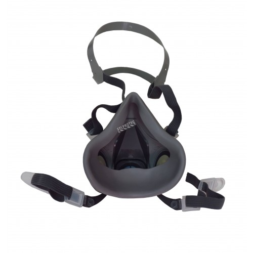 Demi-masque de protection respiratoire de série 6000 de 3M. Homologué NIOSH. Cartouche et filtre non-inclus. Moyen.