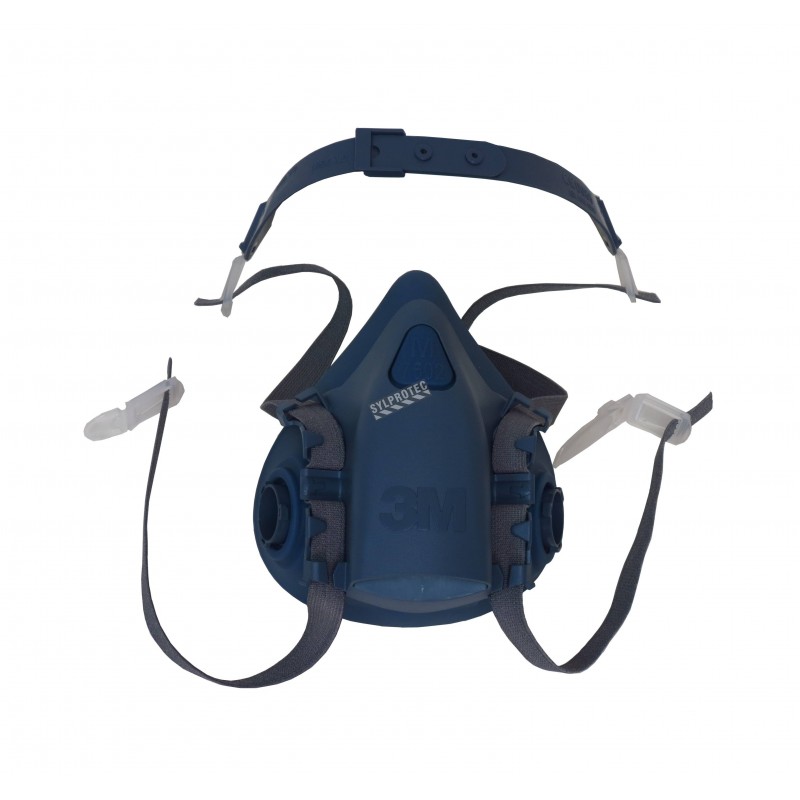 Demi-masque de protection respiratoire de série 6000 de 3M. Homologué NIOSH  Cartouche et filtre non-inclus. Moyen.