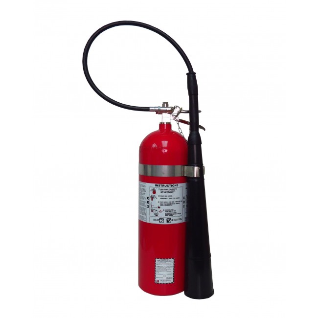 Portable fire extinguisher with CO2, 15 lbs, type BC, ULC 10BC, with wall hook. Best for electrical fires.