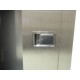 Semi-recessed stainless steel cabinet for 5 lbs powder fire extinguishers. Great for food industry.