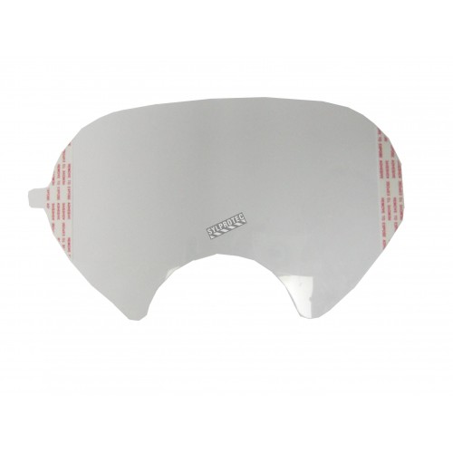 3M clear faceshield sticker cover compatible with 3M 6000 series full facepiece respirators.