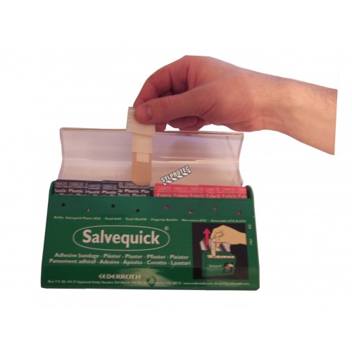 &quot;Salvequick&quot; adhesive bandage dispenser by Cederroth, with 85 bandages included.